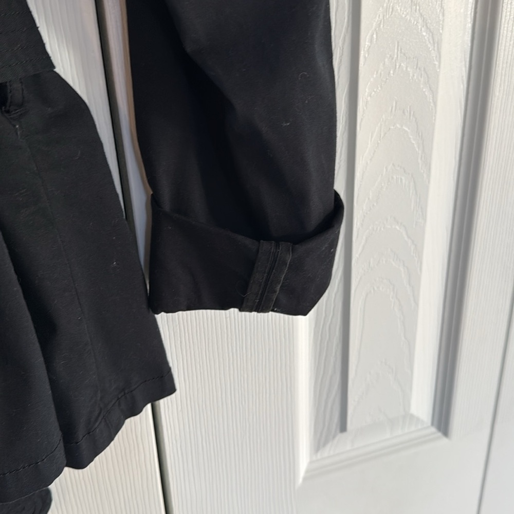 H&M Women's Rich Black Cotton-Blend Belted Waist Utility-Style Jacket - Size 14 - Picture 8 of 11